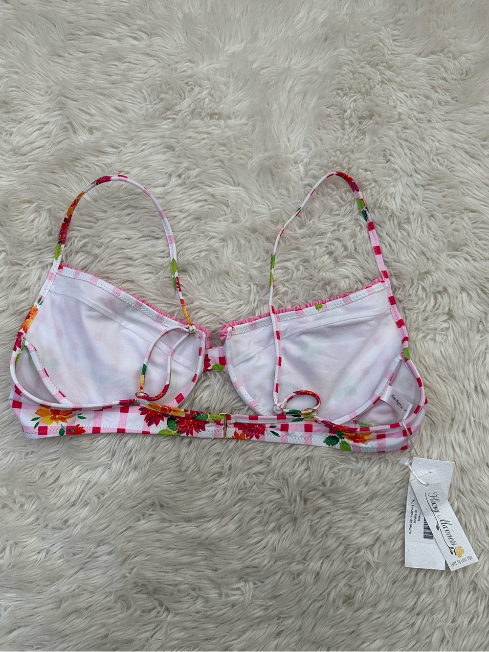 Heavy Manners Gingham Floral Two-Piece Swim Set - Picture 4 of 7